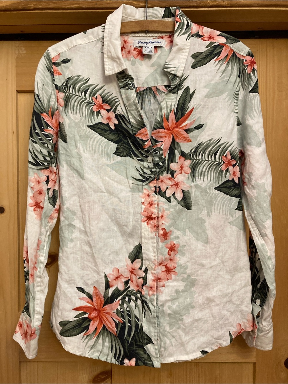 Tommy Bahama White Button-Down with Floral Print